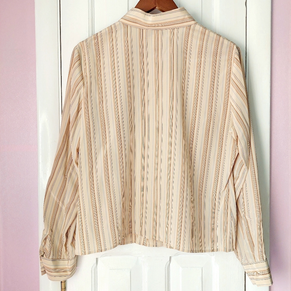 Saville for Nordstrom 100% Silk Striped Button-down Dress Shirt Sz 12 - Picture 7 of 10